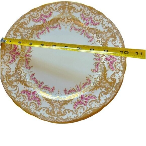 John Ansley Bone China 7986 00 Place Setting Gold Leaf Ornate Pink Vtg - Picture 10 of 16